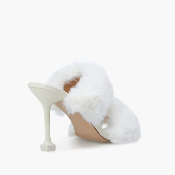 NWT Bridal, Angel, White Furry 2 Strapped Stilettos - Multiples Sizes - Picture 5 of 7
